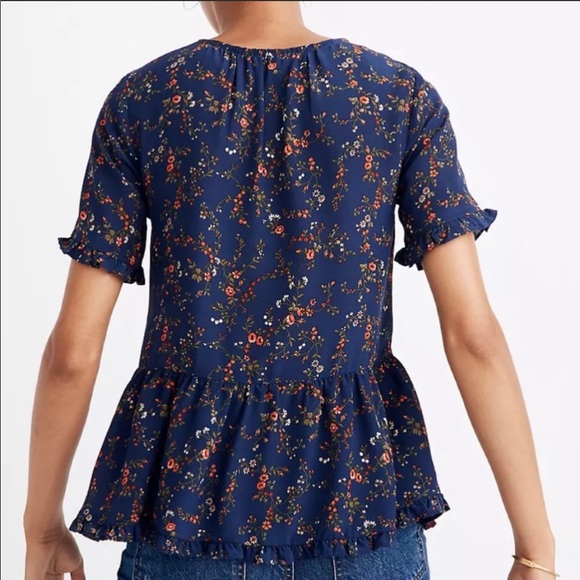 MADEWELL Silk Stanza Ruffle Hem Blouse - Picture 3 of 8